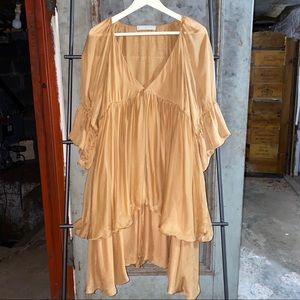 Stella McCartney Runway Ochre Chiffon Tiered Dress